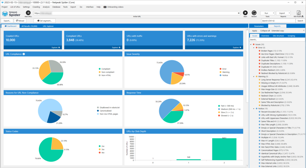 NetPeak Spider narzędzie do audytu seo